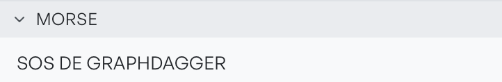 The Morse result section reading SOS DE GRAPHDAGGER
