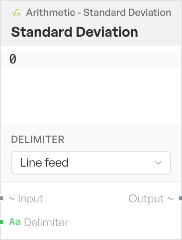 The Standard Deviation block on the canvas.
