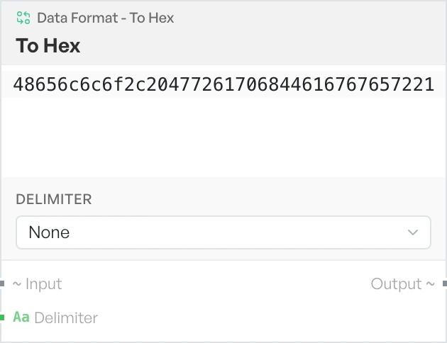 The to hex block on the canvas