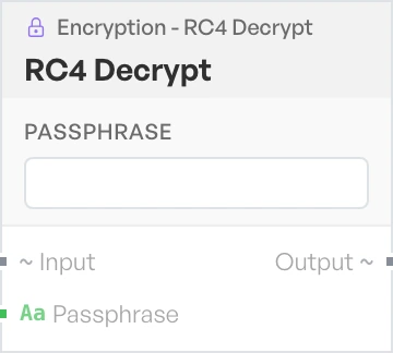 The RC4 Decrypt block on the canvas