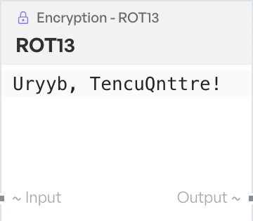 The ROT13 block on the canvas