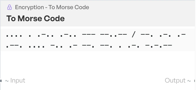 The To Morse Code block on the canvas
