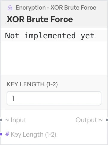 The XOR Brute Force block on the canvas