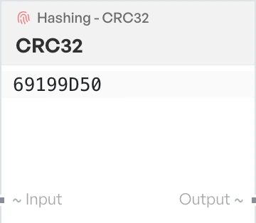 The CRC32 block on the canvas