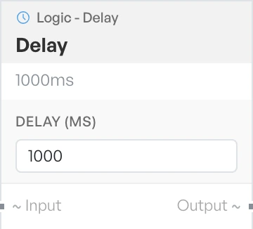 The Delay block on the canvas