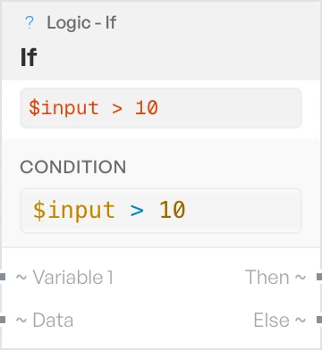 The If block on the canvas