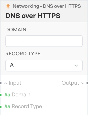 The DNS over HTTPS block on the canvas.