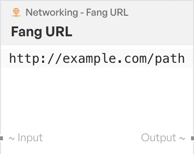 The Fang URL block on the canvas.
