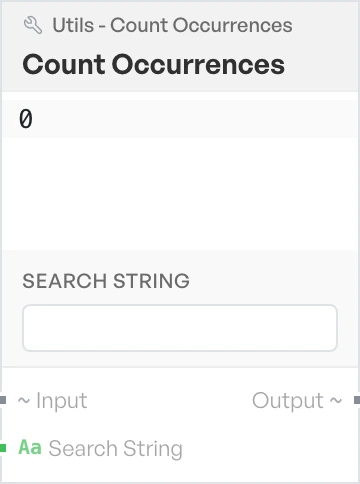 The count occurrences block on the canvas
