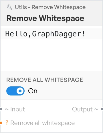 The remove whitespace block on the canvas