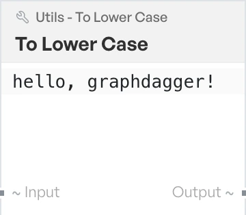 The to lower case block on the canvas
