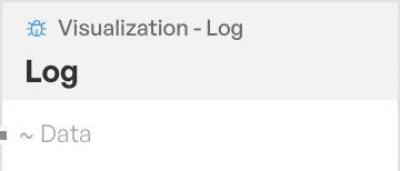 The Log block on the canvas