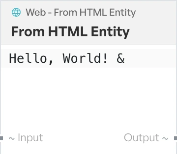 The from HTML entity block on the canvas