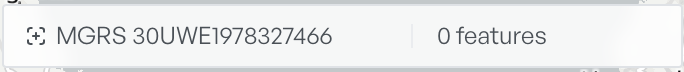 The same status strip switched to MGRS, showing the grid reference 30UWE1978327466